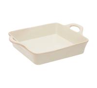 Plat à Four Carré en Grès "Terre Inconnue" 31cm Beige