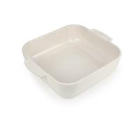 PEUGEOT - Plat Four En Céramique Carré - 28 cm (anses comprises) x 23,7 cm x 7,2 cm - Contenance : 2,7 L - Garanti 10 Ans - Fabrication Française - Coloris Ecru