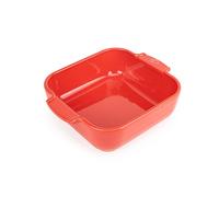 PEUGEOT - Plat Four En Céramique Carré - 21 cm (anses comprises) x 17,5 cm x 6 cm - Contenance : 1,1 L - Garanti 10 Ans - Fabrication Française - Coloris Rouge