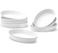 Plat à Four de Cuisson Porcelaine, Lot de 8 Plats à Gratin - Parfait pour Lasagnes, Quiché, Tiramisu et Gratins - Plat à Lasagnes en Céramique - Grand Plat à Gratin -340 ml, 19x11,4x3,5 cm
