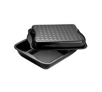 Dr. Oetker Plat à gratin 1301 rectangulaire en acier émaillé avec couvercle 42 x 34 x 13 cm
