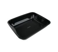 FM Professional 9209 Plat de four, plat émaillé, plaque cuisson four, plat à gratins, plat à four XXL, plaque four, Acier émaillé, Noir, 40 x 34 x 8 cm