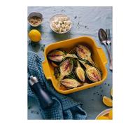 Plat à Four en Céramique Carré 28 cm PEUGEOT jaune safran