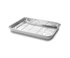 Plat à four en inox avec grille 21,5 cm Lacor