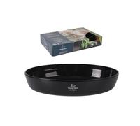 Plat à four en verre Borosilicate avec anses, élégant, noir, haute résistance thermique, ne retient pas les saveurs, pour rôtir viande, légumes, lasagnes, ragoûts, desserts ovale 3 l