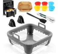 Plat à four en verre pour friteuse à air chaud - Résistant à la chaleur, aux rayures et au lave-vaisselle - Accessoire universel pour friteuse à air chaud COSORI 6L, Philips Airfryer XXL, Ninja MAX