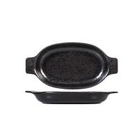 Plat À Four H&H Ovale En Grès Noir 27,5X18X4H