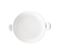plat à four Plat de cuisson en céramique à double poignée demi-lune(Blanc)