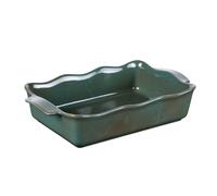 Plat à four rectangle Ely 36x21x8 cm vert porcelaine 36.00x21.00 cm