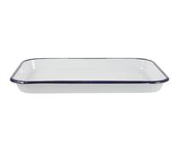 Plat à Four Rectangulaire Cuisson Rapide Antiadhésive, Blanc Émaillé | Usage Maison ou Professionnel, Aluminium Émaillé, Surface Lisse Brillante, pour Dîners Familiaux