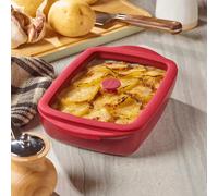 Plat à four rectangulaire et couvercle en verre 0.8l Pebbly