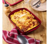 Plat à four rectangulaire et couvercle en verre 1.6l Pebbly