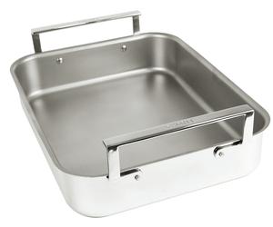 Plat à Four Roaster à 2 anses larges en inox Multiply avec grille & thermomètre e 35 X 30 X 8 cm