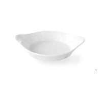 Hendi Plat de cuisson rond 785904 – porcelaine crème, avec anses 185×152×40 mm