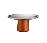 Plat à fruits Assiette à fruits en acier inoxydable, plateau à gâteaux, moule à gâteau à base en bois, assiette à fruits robuste, assiette à dessert, table à manger, décoration de la maison, ornements