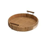 Plat à fruits Bol à fruits en rotin fait à la main, bol à fruits à double oreille, assiette à fruits ronde, utilisée for les salons, les jardins, les hôtels, les boulangeries corbeille à fruits pour c