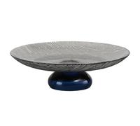 Plat à fruits Bol à fruits en verre - Bol décoratif en verre coloré cannelé for collations aux fruits et bonbons - Bol sur pied for collations aux fruits et bonbons Decorative Bowl(Grand)