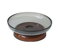 Plat à fruits Bol à fruits en verre de luxe léger et moderne, bol à fruits rond de grande capacité avec base, utilisé for le salon, le salon ou la décoration de la maison Decorative Bowl(Grigio)