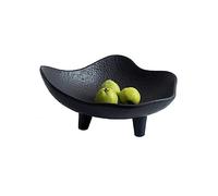 Plat à fruits Grande assiette de fruits en céramique Simple, ornement décoratif créatif, assiette de fruits en forme de champignon, ornement blanc noir, assiette de fruits de trois pieds Decorative Bo