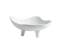 Plat à fruits Grande assiette de fruits en céramique Simple, ornement décoratif créatif, assiette de fruits en forme de champignon, ornement blanc noir, assiette de fruits de trois pieds Decorative Bo