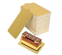 Plat à Gâteau Or, 100 Pièces Supports à Gâteau Rectangulaire en Carton Plaque de Carton de Gâteau de Mousse de Petit Gâteau Plateaux à gâteaux pour des Tartes Salées ou des Petits Fours, 9x5cm