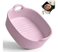 Plat à gratin en céramique pour Airfryer et four, 650 ml, avec chaleur uniforme, passe au lave-vaisselle et empilable, avec poignées, four et micro-ondes, violet