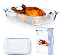Vilde Plat à gratin en verre ignifuge 29,5 x 17,5 x 5 cm 1,6 l -30°C à +400°C poignées pratiques