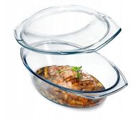 Plat à Gratin - KADAX - Ovale 2.9L - Verre Résistant à la Chaleur - Couvercle Inclus - Design Contemporain