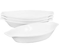 Plat à gratin ovale en porcelaine avec poignées en céramique blanche 26 x 14,1 x 3,5 Vendos85
