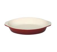 Ustensile de cuisine Vogue Plat en fonte ovale à gratin 650 ml rouge