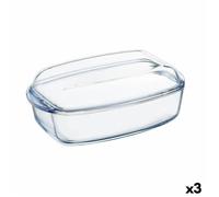 Plat À Gratin Pyrex Classic Avec Couvercle 4,5 L 38 X 22 X 11 Cm Transparent Verre (3 Unités)