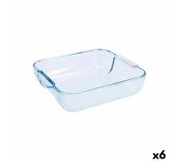 Cuisine pyrex classique carré verre transparent 25 x 22 x 6 cm (6 pièces)