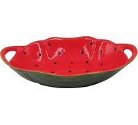 Plat à hors-d'œuvre Accueil ESPRIT Rouge vert Faïence Pastèque 30 x 19,5 x 7,5 cm