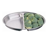 Plat à légumes ovale inox 2 compartiments 210 x 300 mm Olympia 3 G