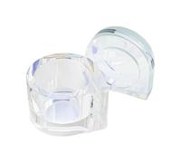 Plat à ongles en verre cristal avec couvercle pour nail art outil monomère support acrylique brosse à ongles support pour nail art