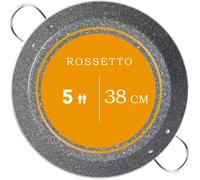 Plat À Paëlla Induction De 38 Cm 5 Personnes, Avec Revêtement En Céramique Sans Pfas Antiadhésive, Barbecue À Gaz, Poêle À Paella En Aluminium Robuste