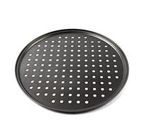 Plat à pizza rond, plat à pizza perforé, démoulage facile, plateau de cuisson antiadhésif ventilé à fond ferme avec trous pour la cuisson de la cuisine du restaurant à domicile (26CM)