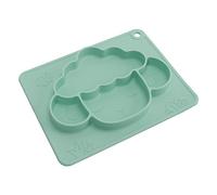 Plat à Poignée en Silicone pour Tout-petits, Assiette pour Tout-petits en Forme d'animal Auto-alimentée Mignonne pour le Dîner du nouveau-né (GREEN)