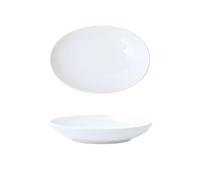 Plat à poisson ovale en céramique blanche pure - 26,7 cm.