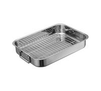 Plat à rôtir à dinde - Plat à rôtir en acier inoxydable pour dinde et rôtissoire en métal | Support résistant au lave-vaisselle inclus pour les cuisiniers amateurs, les dîners de vacances, les fêtes