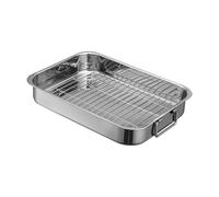 Plat à Rôtir avec Grille,Ustensiles de Cuisine en Acier Inoxydable - Plat de Cuisson pour Légumes Rôtis - pour Cuisiniers à Domicile Repas de Fêtes Préparation Repas Poulet Dîners et Réunions
