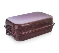 Plat à rôtir émaillé avec couvercle, rectangulaire, 1,5 l