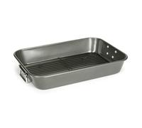 Plat à rôtir - PATISSE - 40x28 cm - Grille inox - Poignées amovibles - Antiadhésif