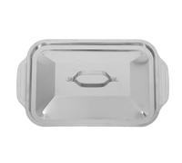Plat à Rôtir Rectangulaire Argenté, en Acier Inoxydable, Profond | Usage Maison Cuisine Professionnelle, Fond Épaissi, Chauffe, Limite les Débordements, pour Viande et Poisson