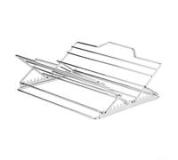 Plat à rôtir réglable en V pour grande dinde | Support de gril à poulet en acier inoxydable avec 7 positions | Insert de rôtissage pliable pour les fêtes de vacances et la famille