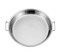 Plat à rôtir rond en acier inoxydable anti-adhésif avec poignées 40 cm/33 cm Idéal pour la viande et les légumes de dinde Parfait pour la cuisson et la cuisson à la vapeur.