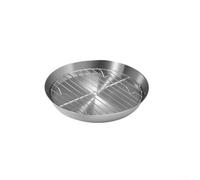 Plat à rôtir rond - Ustensiles de cuisine - Plateau à rôtir ovale en acier inoxydable - Avec grille de refroidissement intégrée - Plat à rôtir polyvalent - Plateau de cuisson pour viande et volaille