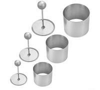 Plat à salade et dessert rond en acier inoxydable avec planche à pousser pratique (S)