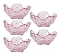 Plat à sauce en verre fait main de 8,3 cm, bol forme fleur cerisier, sans plomb, texture martelée, petite assiette condiments, usage domestique Services de traiteur(Pink gold)