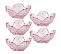 Plat à sauce en verre fait main de 8,3 cm, bol forme fleur cerisier, sans plomb, texture martelée, petite assiette condiments, usage domestique Services de traiteur(Roze)